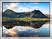 Islandia, Góry, Jezioro, Odbicie