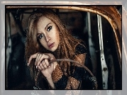Kobieta, Auto, Kierownica