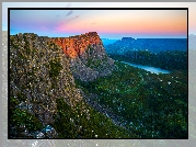Australia, Góry, Jezioro, Wschód, Słońca