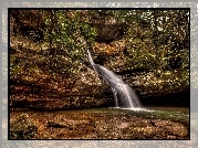 Stany Zjednoczone, Stan Ohio, Park stanowy Hocking Hills, Wodospad Cedar Falls, Skały