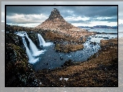 Islandia, Wodospad, Rzeka, Góra Kirkjufell