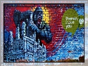 Graffiti, Ściana, King Kong, Napis