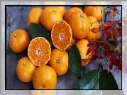 Owoce, Pomarańcze, Liście