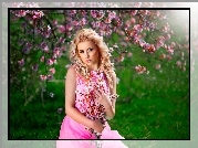Blondynka, Kwitnące, Drzewa, Wiosna