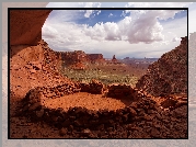 Stany Zjednoczone, Stan Utah, Park Narodowy Canyonlands, Kamienny krąg False Kiva, Kanion, Skały