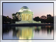 Waszyngton, Pomnik, Trzeciego, Prezydenta, Jefferson, Woda