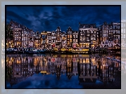 Holandia, Amsterdam, Kamienice, Barki