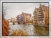 Gdańsk, Kamienice, Woda, Rzeka, Motława, HDR