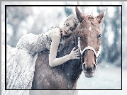 Zima, Koń, Kobieta