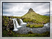Wzgórze, Wodospad, Rzeka, Islandia