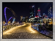Australia, Most, Elizabeth Quay Bridge, Perth, Noc