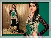 Kobieta, Strój, Salwar, Kameez, Makijaż, Biżuteria