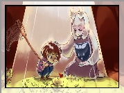 Undertale, Toriel, Frisk, Motyl