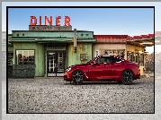 Czerwony, Infiniti Q60, 2016, Przydrożny, Bar