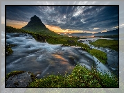Islandia, Góra Kirkjufell, Wodospad Kirkjufellsfoss, Rzeka
