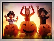 Halloween, Dzieci, Dynie