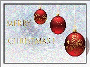 Dekoracja, Boże Narodzenie, Czerwone, Bombki, Życzenia, Merry Christmas