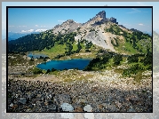 Kanada, Kolumbia Brytyjska, Stratowulkan Mount Garibaldi, Góry, Park prowincjonalny Garibaldi, Jeziora, Drzewa