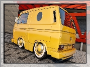 Żółty, Volkswagen T3 Transporter, 3D
