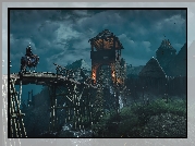 Wiedźmin 3 Dziki Gon, Most, Drewniana, Baszta, Geralt z Rivii, Koń