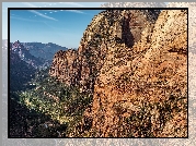 Park Narodowy Zion, Kanion rzeki Virgin, Zion Canyon, Rzeka Virgin, Skały, Stan Utah, Stany Zjednoczone