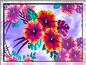 Kwiaty, Hibiskusy, Grafika 2D