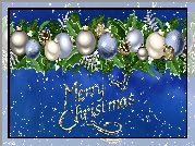 Życzenia, Girlanda, Bombki, Śnieg, Święta, Grafika, Boże Narodzenie
