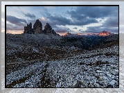 Góry, Szczyty, Masyw Tre Cime di Lavaredo, Dolomity, Włochy