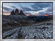 Góry, Szczyty, Masyw Tre Cime di Lavaredo, Dolomity, Włochy