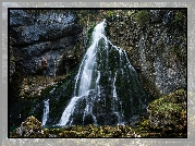 Wodospad Gollinger, Skały, Omszałe, Kamienie, Miejscowość Golling, Austria