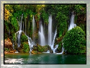 Wodospady Kravica, Rzeka, Skały, Roślinność, Bośnia i Hercegowina