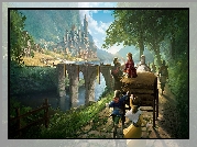 Zamek, Rzeka, Most, Wóz, Dzieci, Fantasy