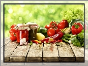 Warzywa, Papryka, Pomidory, Słoiki, Przetwory