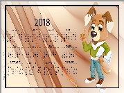 Kalendarz, Rok 2018, Pies, Grafika 2D