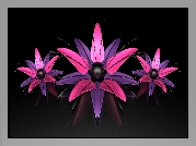 Grafika 3D, Trzy, Kwiaty
