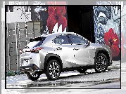 Srebrny, Lexus UX, Pomalowana, Ściana