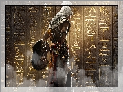 Gra, Assassins Creed Origins, Bayek, Tarcza, Łuk, Ściana, Hieroglify
