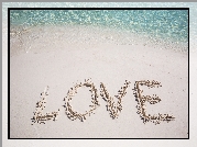 Piasek, Napis, Love