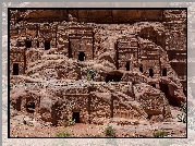 Ruiny, Skała, Grobowce, Petra, Jordania, Zabytek UNESCO