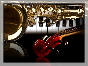 Instrumenty, Muzyczne, Saksofon, Klawisze, 2D