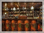 Lokal, Wnętrze, Bar, Alkohole, HDR