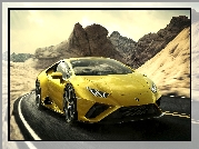 Żółte, Lamborghini Huracan EVO, RWD