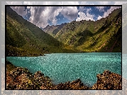 Góry Tienszan, Skały, Jezioro, Kol-Tor Lake, Kirgistan
