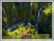 Rzeka Fjadra, Góry, Ludzie, Wodospad, Kanion Fjaorargljufu, Islandia