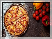 Pizza, Pomidory, Papryka, Materiał
