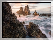 Morze, Fale, Skały, Formacja Camel Rock, Bermagui, Australia