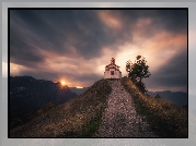 Wzgórze, Kościół, Drzewa, Kaplica Wniebowstąpienia Pańskiego, Ascension of the Lord, Góry Rodopy, Bułgaria