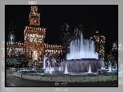 Fontanna, Plac Piazza Castello, Zamek Sforzów, Mediolan, Włochy