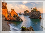 Morze, Skały, Drzewa, Park stanowy, Samuel H Boardman State Scenic Corridor, Oregon, Stany Zjednoczone