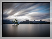 Góry, Jezioro, Lake Wanaka, Drzewo, Chmury, Nowa Zelandia